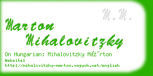 marton mihalovitzky business card